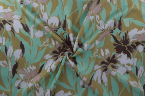 ipək açıq yaşıl güllü