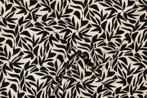 Botanical leaf jakard ipək